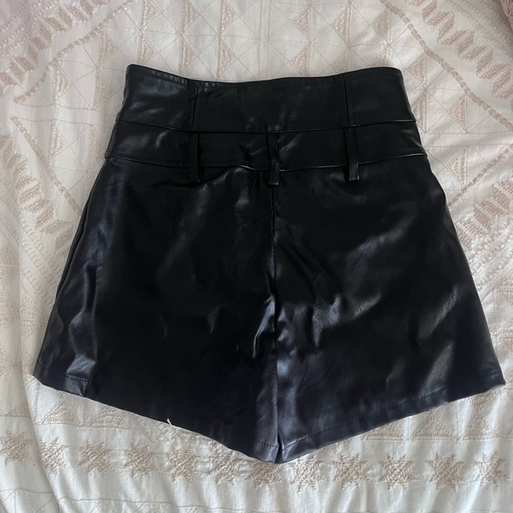 Black Leather Tiger Mist Shorts - Picture 4 of 7